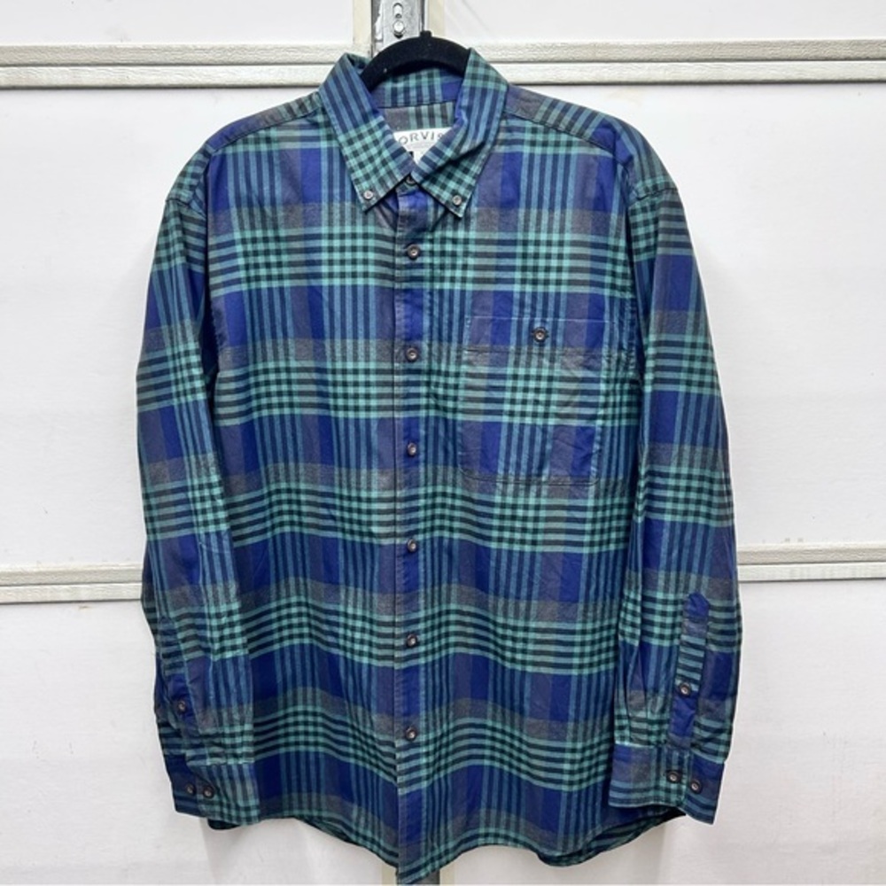 Orvis Heritage Tartan Plaid Button Up Shirt Long Sleeve 100% Cotton Size Medium